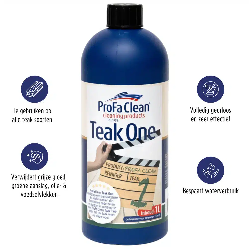 Profaclean Teak 1 & 2 (2 x 1L) – Teakreiniger & Teakhersteller - Afbeelding 5